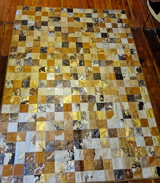 Alfombra Patch Metalizada Oro y Plata Exótica 10 x 10 cms.